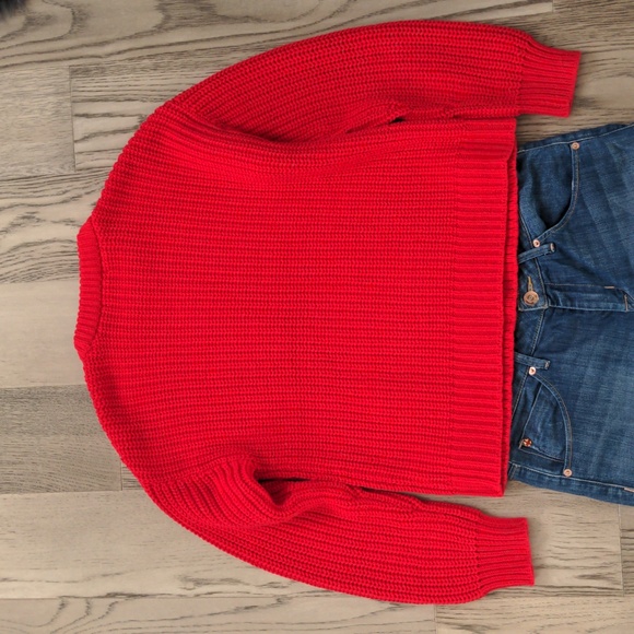 Joe Fresh, Jillian Harris, Apres Ski Chunky Knit sweater, Red, Size Medium - Picture 5 of 6